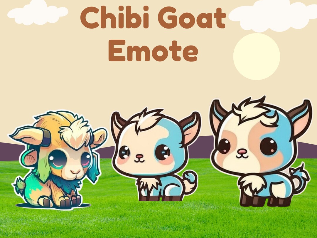 Cute Chibi Goat Emotes Twitch & Discord Channel Points Streamer Emoji