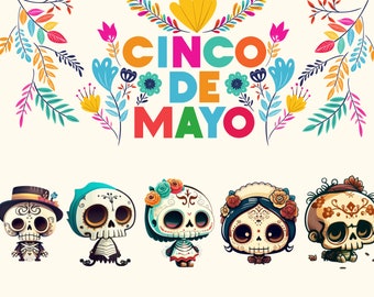 Cute Day Of The Dead Skull Collection Twitch & Discord | Channel Points | Streamer, Cute, Stream, Chat, Cinco De Mayo, Happy, Skull, Rose
