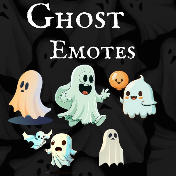 Chibi Ghost Emotes Twitch, Discord, Channel Point Streamer, Emoji, Stream, Chat, Scary Emote, Chibi, Spooky, Halloween, White, BOO!