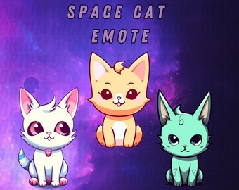 Cute Space Alien Cat Emote Collection Twitch & Discord / Channel Point / Streamer, Cute, Stream, Chat, Kitty, Pet, Cat, Animal, Space, Meow