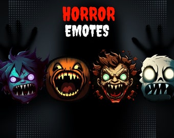 Kolekcja emotikonów Horror Monster Twitch i Discord | Punkty kanału | Streamer | Emoji, Straszny, Stream, Czat, Potwór, Zombie, Zło, Stworzenia
