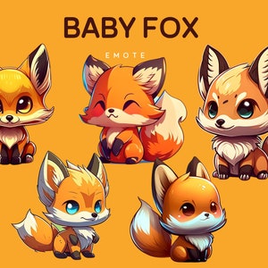 Cute Baby Fox Emote Collection Twitch & Discord | Channel Points | Streamer | Emoji, Cute, Stream, Chat, Fox, Pet, Baby, Animal, Chibi Fox