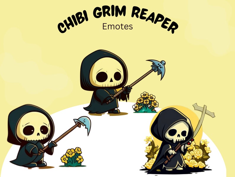 Chibi Grim Reaperemotes Twitch, Discord, Channel Point, Streamer, Emoji ...