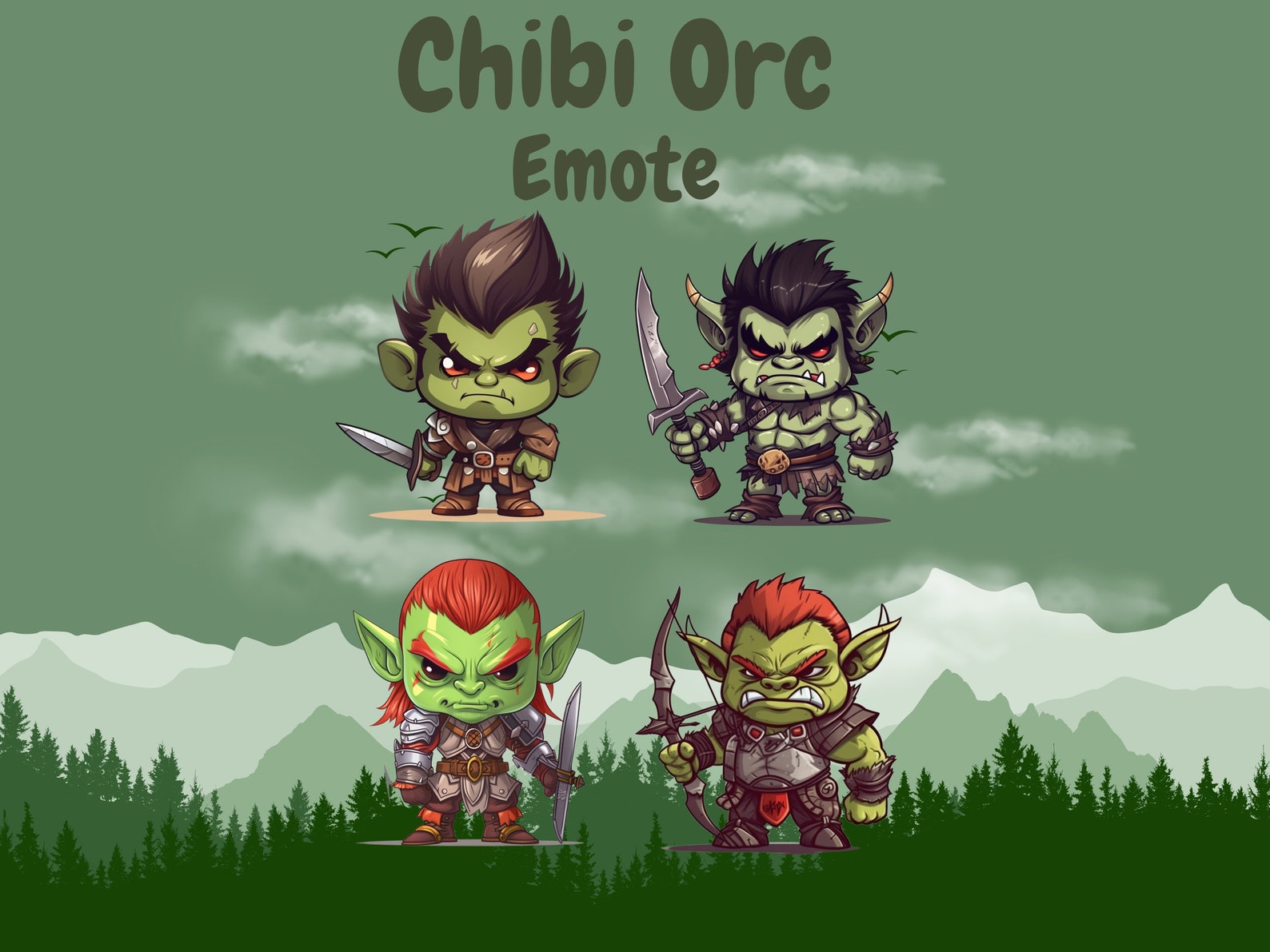Chibi Orc Emote Collection Twitch & Discord | Channel Points | Streamer ...