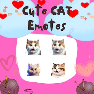 Cute Chibi Kawaii Surprised Cat Twitch Discord Mixer Youtube Emote/Kawai Cat Emoji/Subscriber/Loyalty Sub Bit Badges/Funny Cat Emote