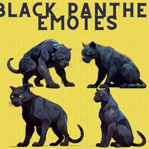 Twitch emotes, twitch sub emotes, discord emote, text emotes, Black Puma emotes, Black Panther emotes, Animal emotes, Black Cat emote