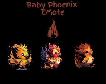 Cute Baby Phoenix Collection Twitch & Discord | Channel Points | Streamer | Emoji, Cute, Stream, Chat, Phoenix, Chibi, Animal, Fire, Bird
