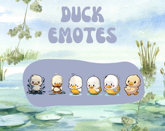 Yellow/White Angry/Sad Duck Twitch Discord Youtube Emotes/Kawaii, Chibi,Animal Emoji/Subscriber/Loyalty Sub Bit Badges/Baby Duck Moody Emote