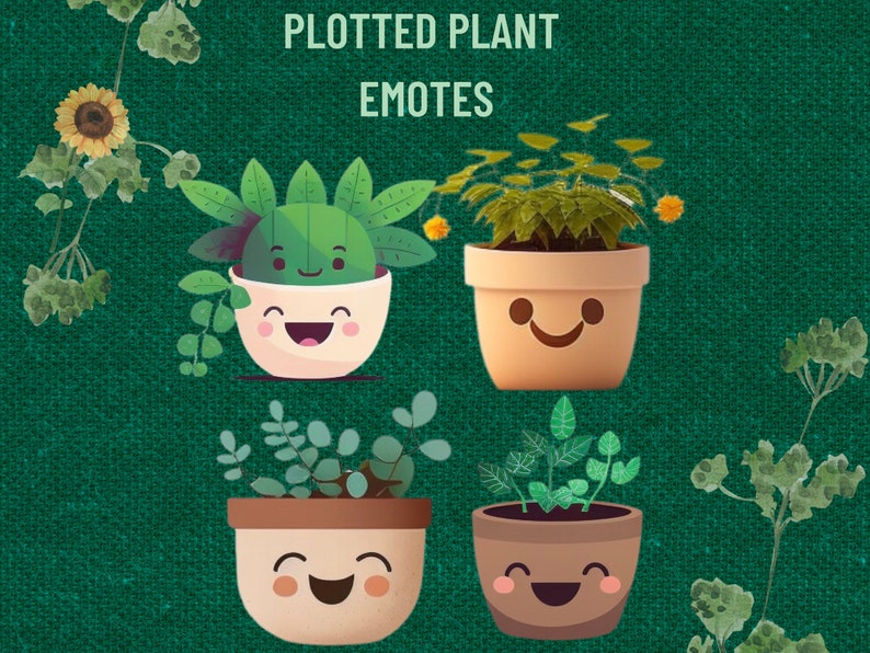 Chibi Potted Plant Emotes Twitch, Discord, Channel Point, Streamer