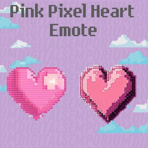 Pink Pixel Heart Emote Collection Twitch & Discord | Channel Points | Streamer, Emoji, Cute, Stream, Chat, Heart, Cute, Love, Human, Pink