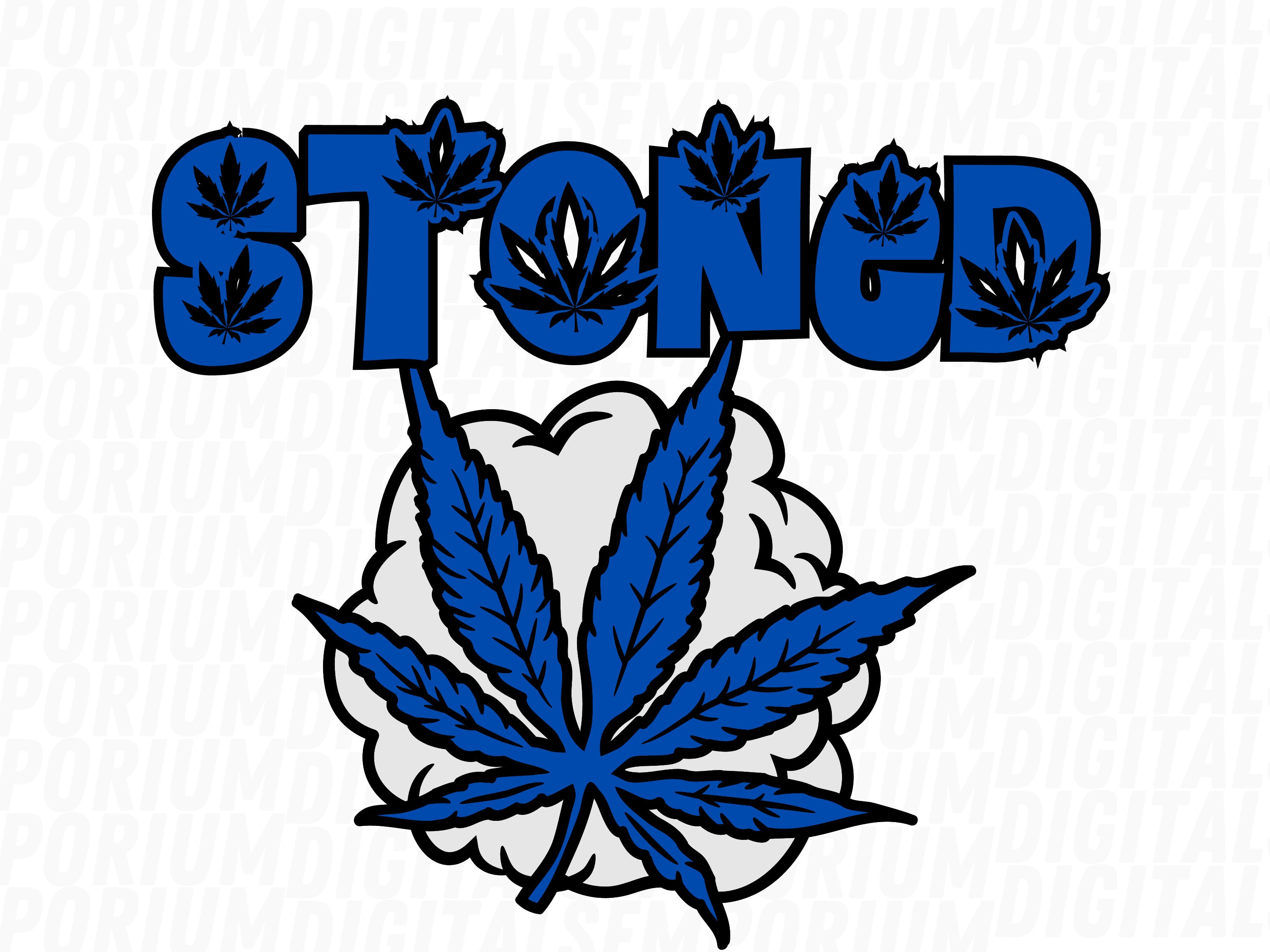 Blue Stoned Twitch Emote Weed Emote, Marijuana Emote, Cannabis Emote