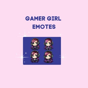 Cute Chibi Kawaii Gamer Girl Twitch Discord Mixer Youtube Emotes/Kawai Gamer Girl Emoji/Subscriber/Loyalty Sub Bit Badges/Funny Girl Emotes