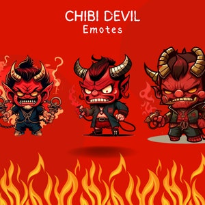 Chibi Devil Collection Twitch & Discord | Kanal Punkte | Luftschlangen | Emoji, niedlich, Strom, Chat, lachen, unheimlich, Teufel, Dämon, Feuer, Böse