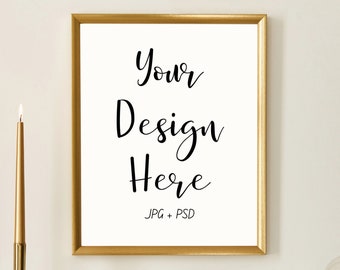 Vertical Frame Mockup, Frame Mock Up, Boho Mockup, Golden Frame Mockup, Poster Mockup, Artwork Mockup, Empty Frame Mockup, Print Mockup