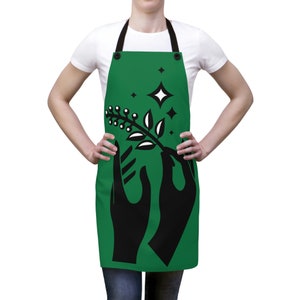 Green apron - hands with plant - great Mother&#39;s Day gift