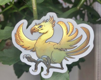 Final Fantasy Chocobo-inspirerat holografiskt klistermärke