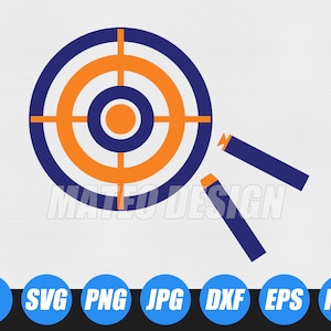 Target and darts - JPG, png & SVG, DXF cut file, Printable Digital, dart shooting target - Instant Download
