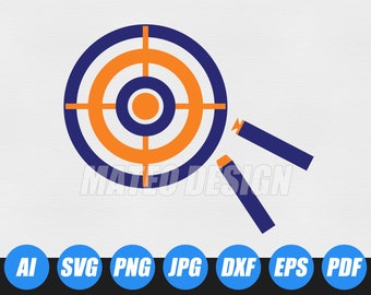Target and darts - JPG, png & SVG, DXF cut file, Printable Digital, dart shooting target - Instant Download