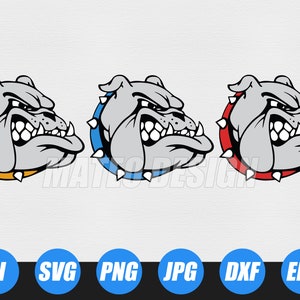Bulldog Mascot | Digital Download | .PNG .SVG | Circuit Ready | Sublimation Ready -ai,svg,png,jpg,dxf,eps files included-