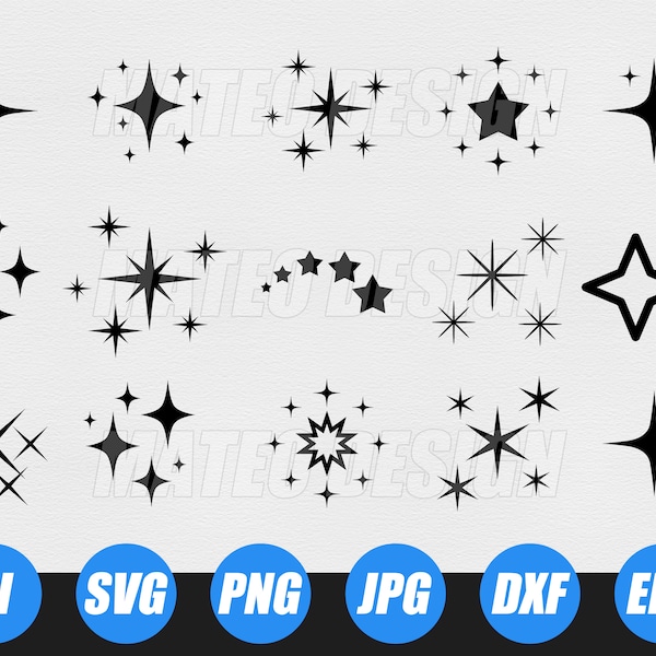 Star Svg, Star Png, Sparkle Svg, Sparkle Png,Sparkle Stars Svg, Sparkle Stars Png, Cricut, Instant Download