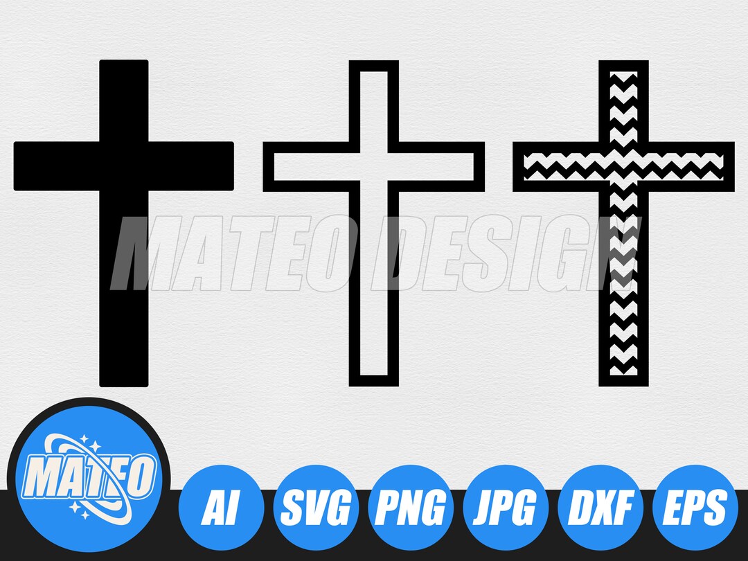 Christian Cross Cut Files Christian Cross Outline SVG Files Christian ...