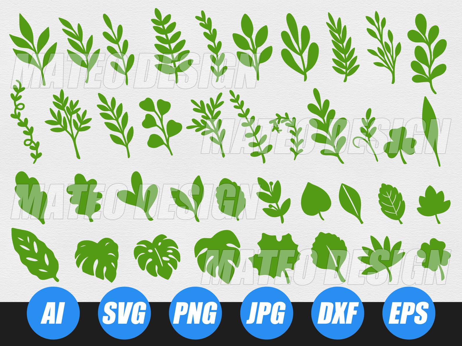 Paper Flower Leaves Svg, Leaves Svg, Leaf Svg, Tropical Leaves Svg