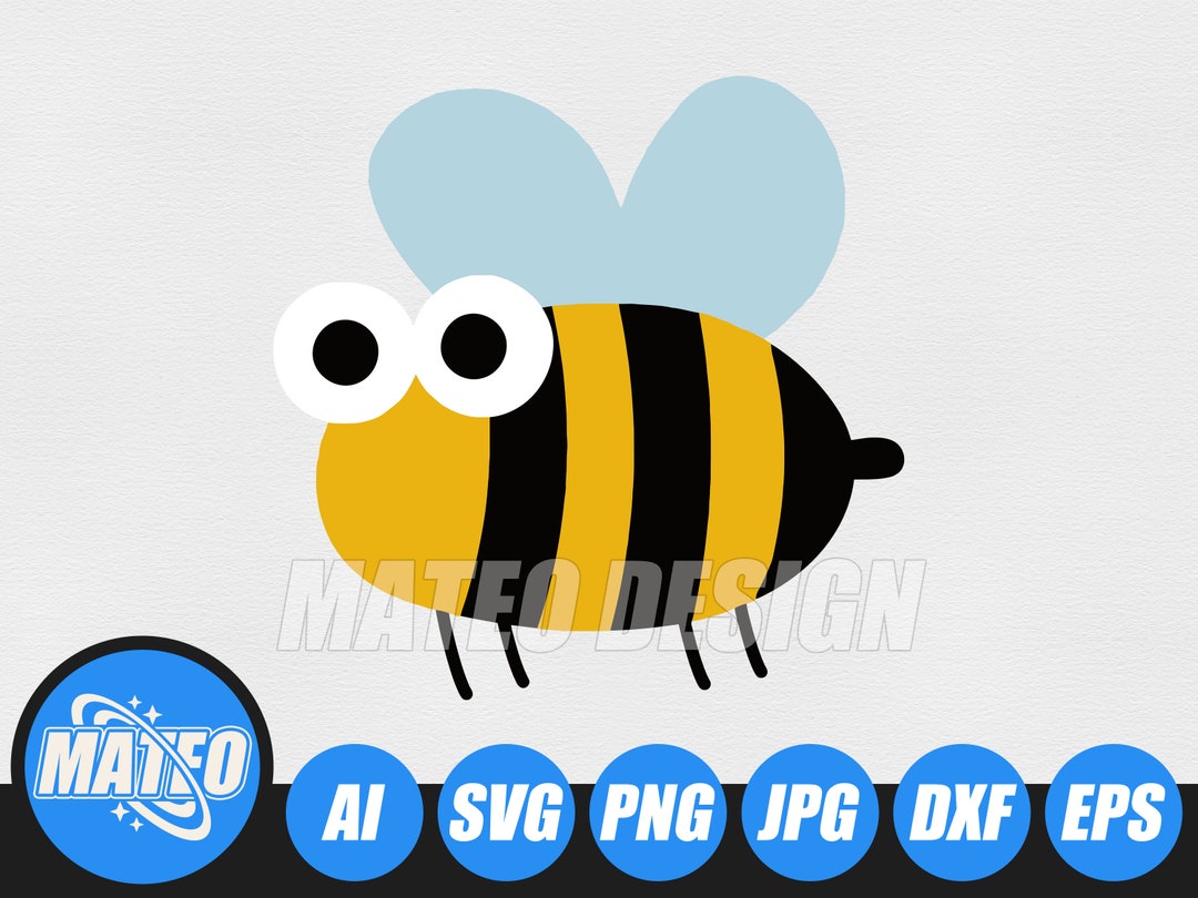 Cute Bee, Cartoon Bee, Stick Figure, Insect Illustration for Kids Etsy