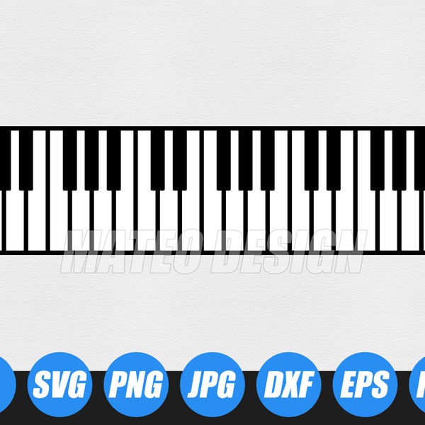 Piano Keyboard Keys SVG Files | Piano Cut Files | Piano Vector | Piano Keys Clip Art | Music Vector Files