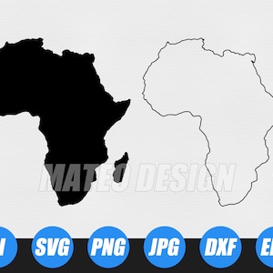 Africa Shape SVG Files | Africa Cut Files | Africa Vector | Africa Map Clip Art | Countries Vector Files