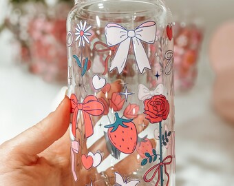 Lovely Bow - 16oz glass tumbler
