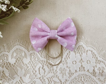 Lilac dot - petite bow bookmark