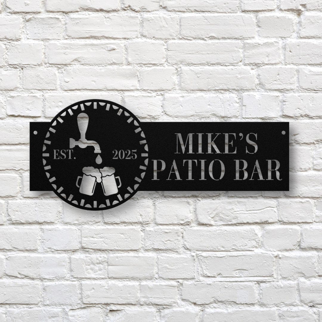 Personalized Metal Patio Bar Sign, Personalized Family Backyard Decor ...
