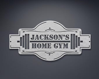 Custom Metal Gym Sign, Personalized Gym Decor, Fathers Day Gift, Home Workout Room Sign, Barbell Metal Gym Sign, Housewarming Gift, Dad Gift
