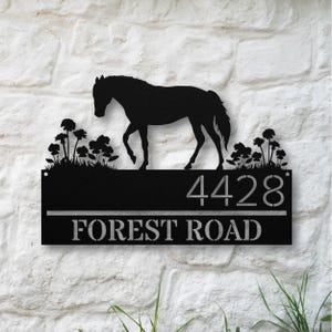 Custom Metal Horse Address Sign, Personalized FarmHouse Decor, Exterior Home Address Sign, Horse Lover Gifts, Housewarming Gift