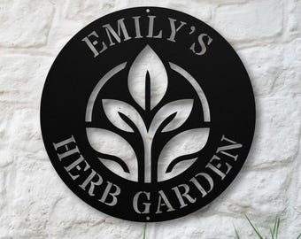 Custom Herb Garden Metal Sign, Personalized Garden Marker, Herb Patch Sign