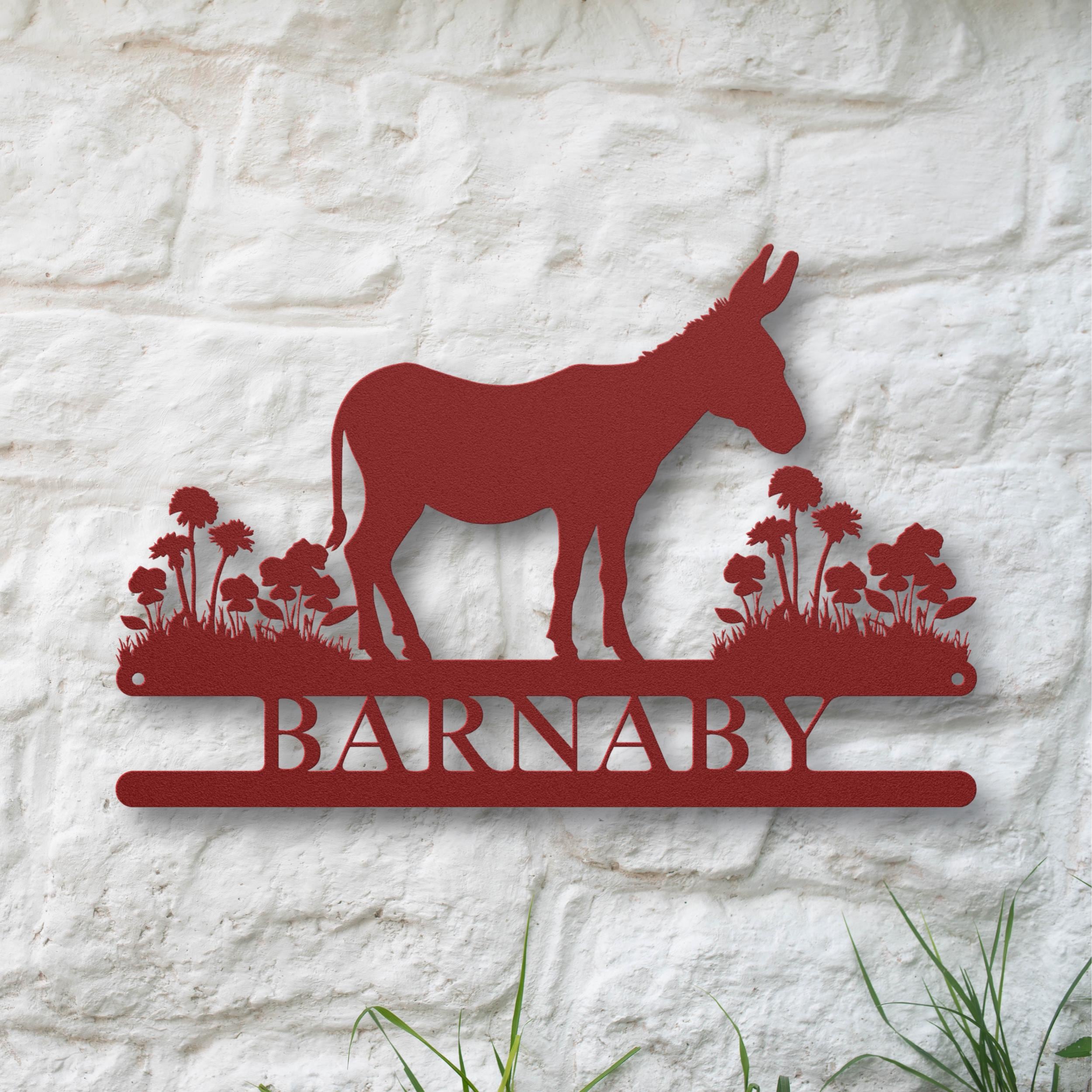 Custom Donkey Metal Yard Sign, Personalized Outdoor Farm Decor, Unique ...