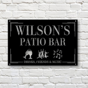 Personalized Metal Patio Bar Sign, Personalized Family Backyard Decor, House Wall Art, Personalized Gift, Custom Metal Art, New Home Gift