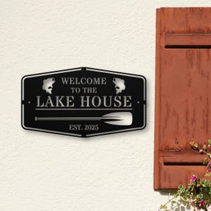 Custom Metal Lake House Welcome Sign, Personalized Rustic Home Decor, Unique Housewarming Gift, Lake House Gift, Cabin Welcome Sign
