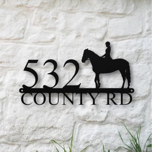 Custom Metal Horse Address Sign, Personalized FarmHouse Decor, Exterior Home Address Sign, Horse Lover Gifts, Housewarming Gift