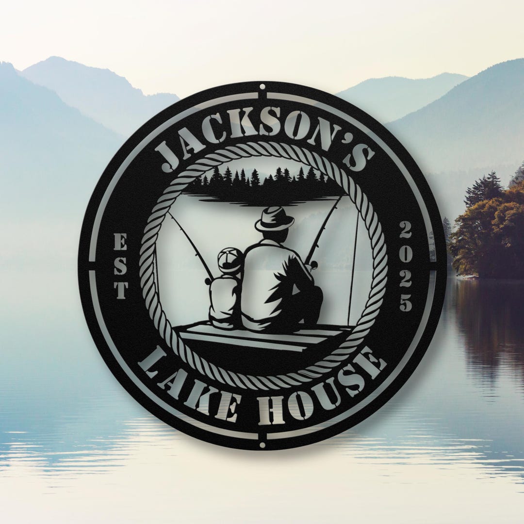 Custom Lake House Metal Sign, Family Lake Decor Gift, Personalized Lake ...
