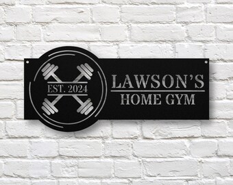 Custom Metal Gym Sign, Personalized Gym Decor, Fathers Day Gift, Home Workout Room Sign, Weights Metal Gym Sign, Housewarming Gift, Dad Gift