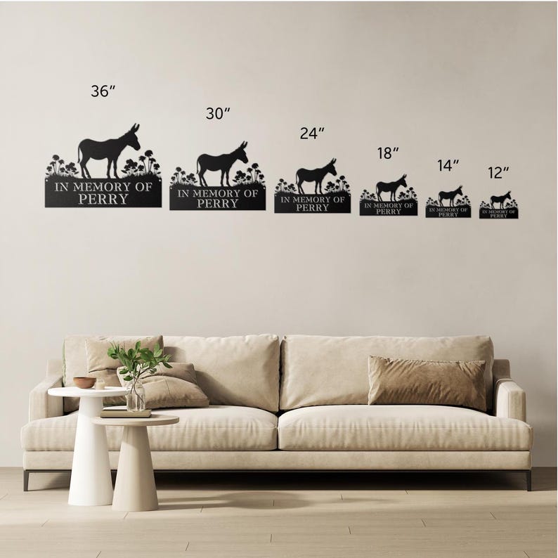 Personalized Donkey Metal Memorial Sign, Custom Grave Marker Sign ...