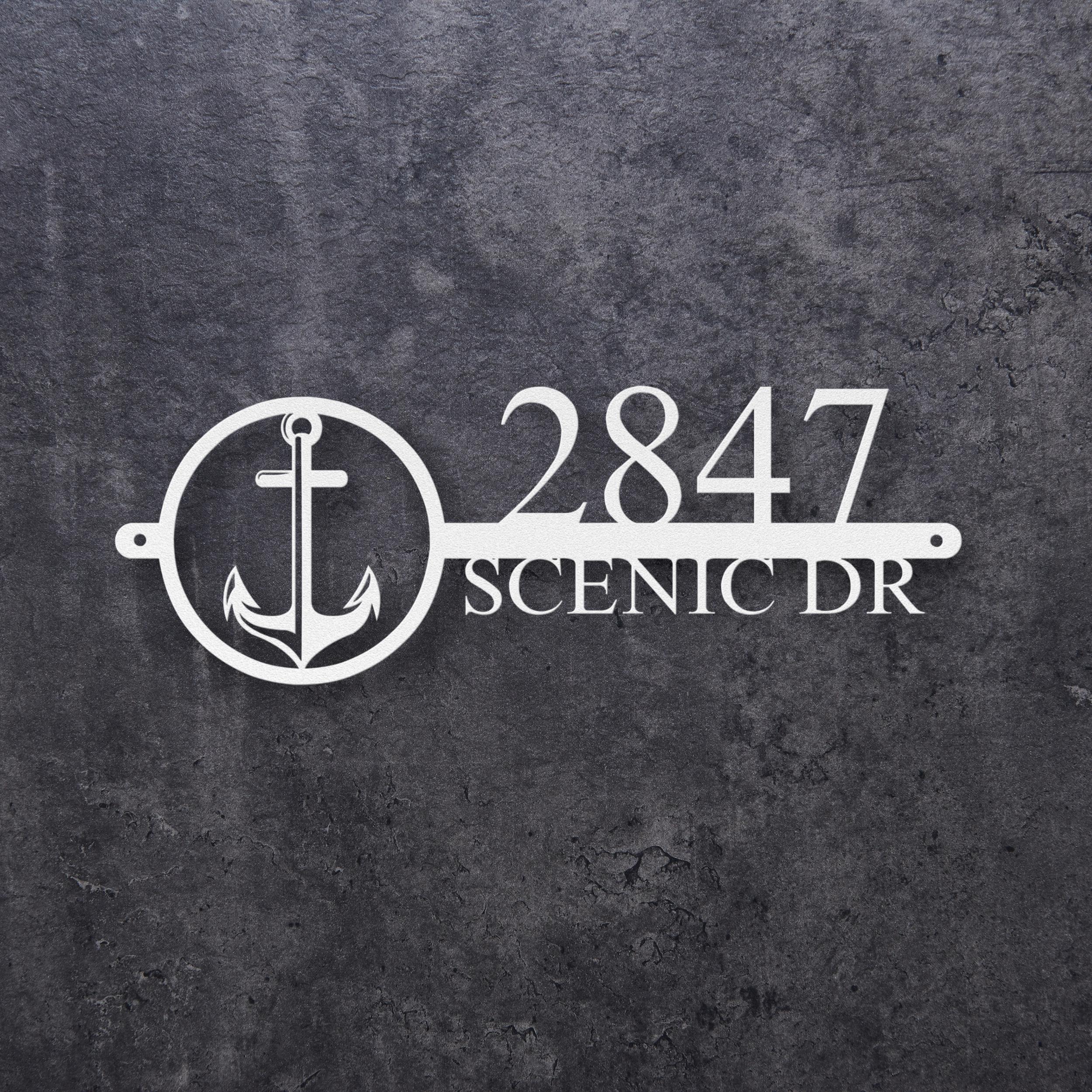 Personalized Anchor House Number Sign – Custom Nautical Metal Address Plaque For Beach House, Yard, Or Outdoor Wall – Great Gift Idea