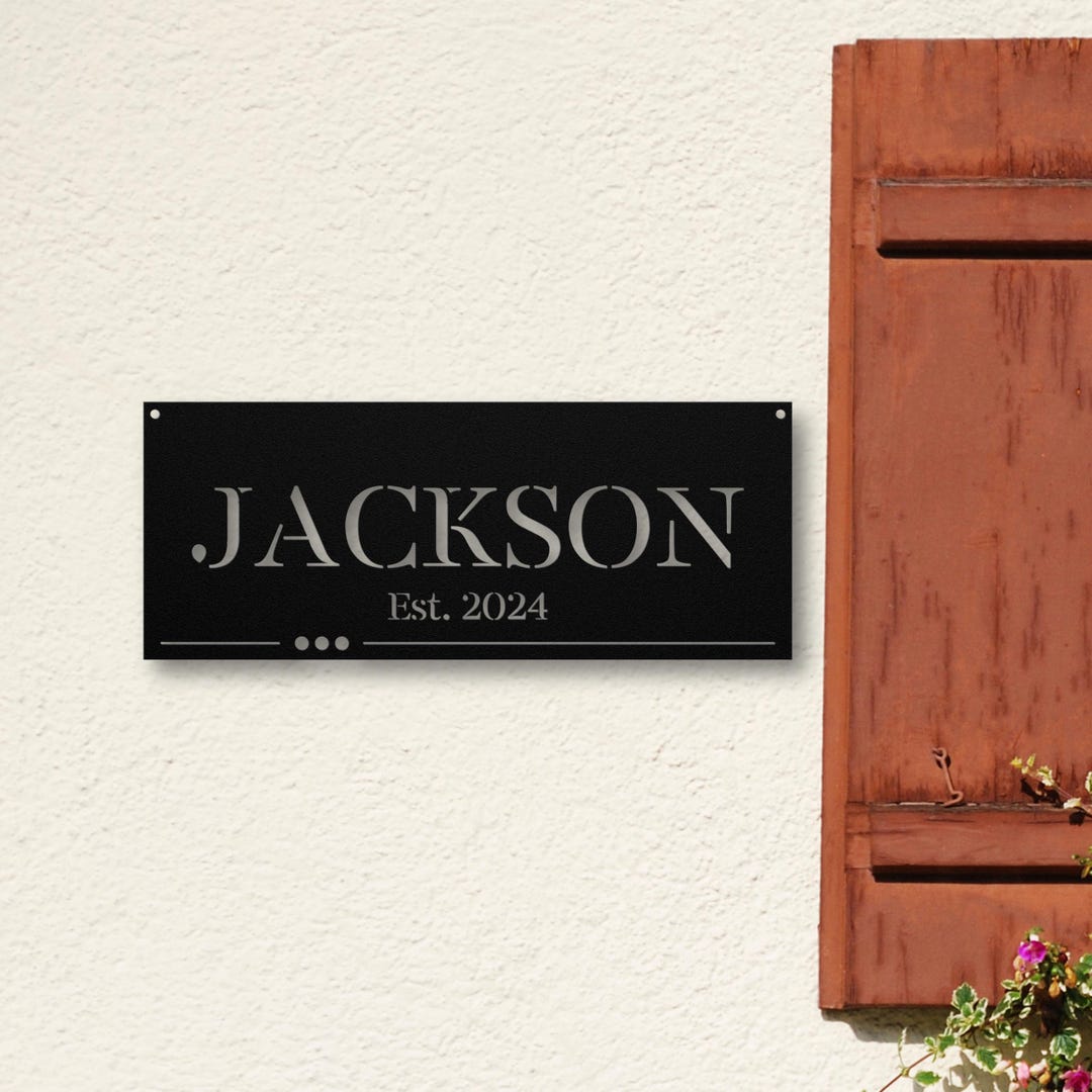 Custom Name Metal Address Sign, Personalized House Decor, Exterior Home ...