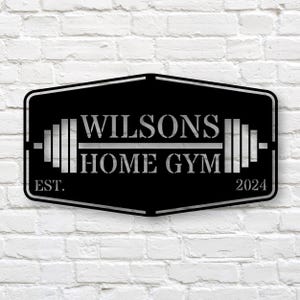 Custom Metal Gym Sign, Personalized Home Gym Wall Decor, Father&#39;s Day gift, Home Workout Sign, Cross fit Gym Sign, Custom Fitness Gift