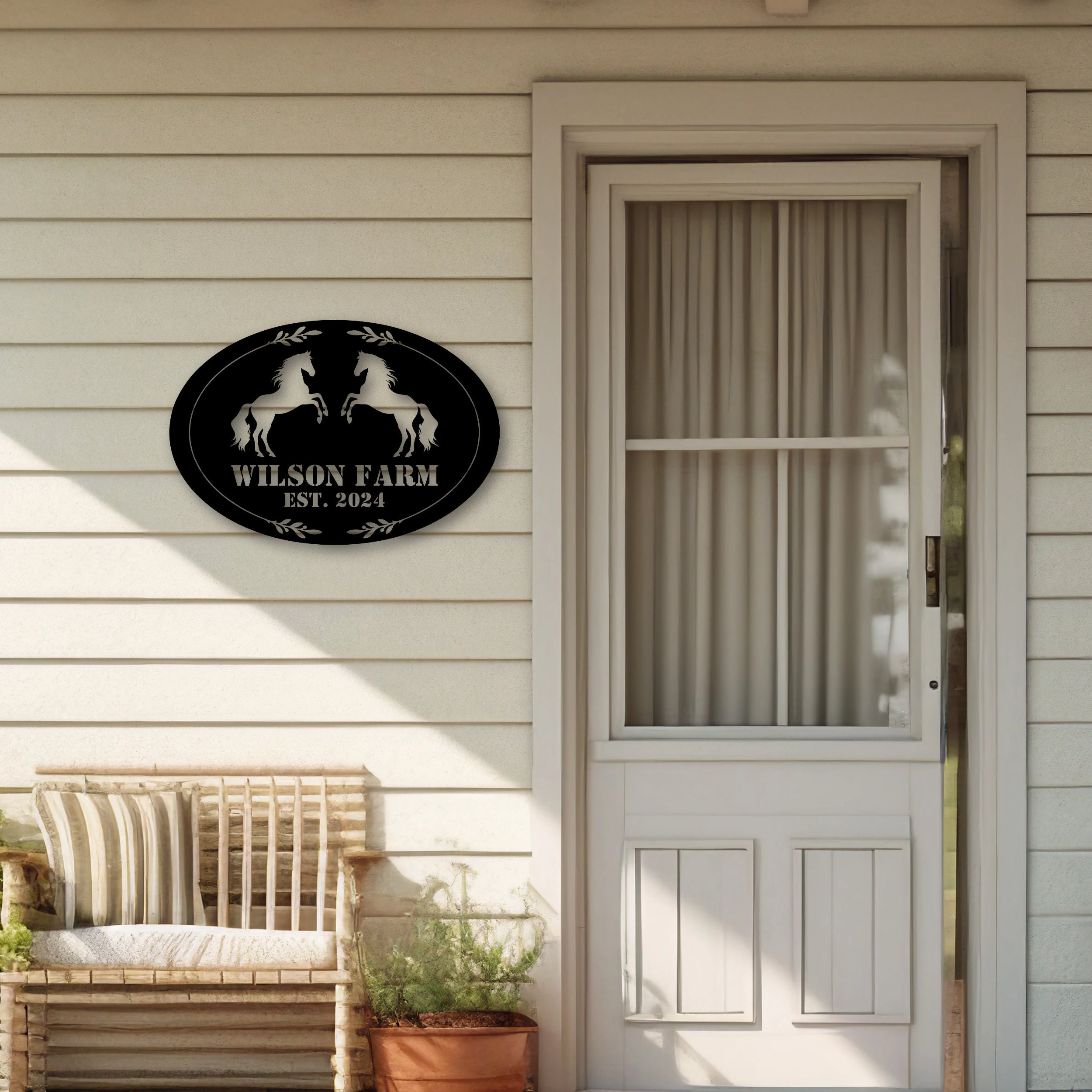 Custom Farm House Metal Sign, Personalized Horse Ranch Decor, Horse ...