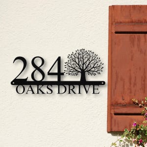 Custom Metal Tree Of Life Address Sign, Personalized Metal Home Decor, Exterior Home Address Sign, Nature Lover Gifts, Housewarming Gift
