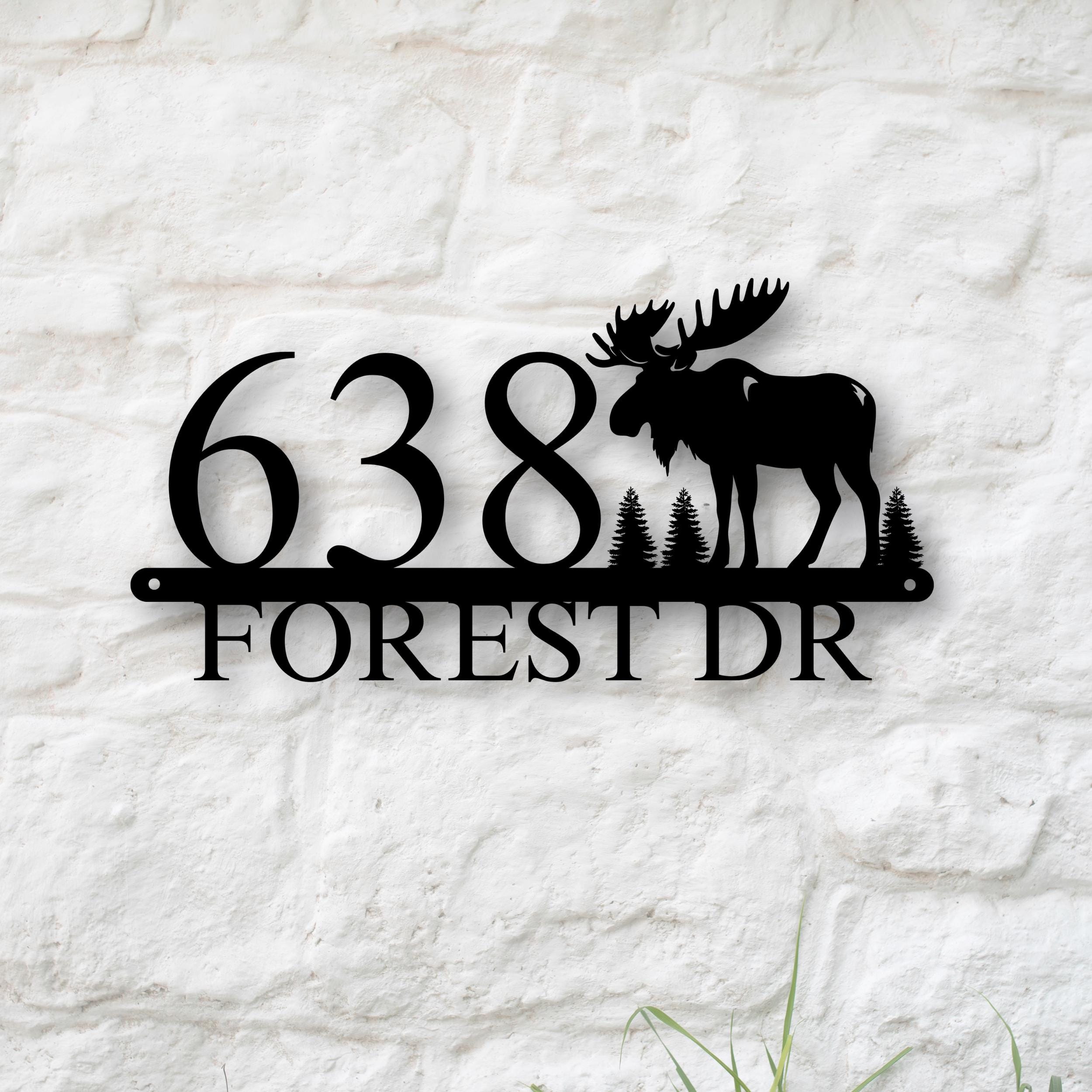 Custom Metal Moose Address Sign, Personalized Farmhouse Decor, Exterior ...