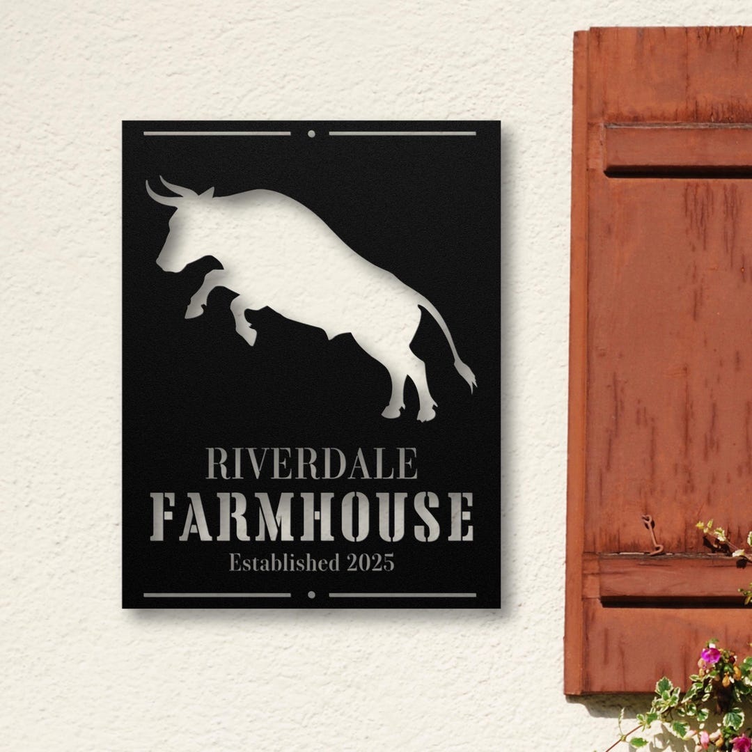 Custom Metal Farm Sign, Personalized Farmhouse Decor, Rustic Farmhouse ...