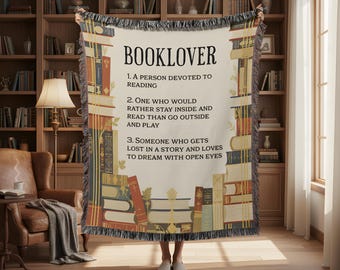 Book Lover Woven Blanket – Cozy Reading Throw, Literary Gift for Readers & Writers, Sizes 50x60", 60x80"